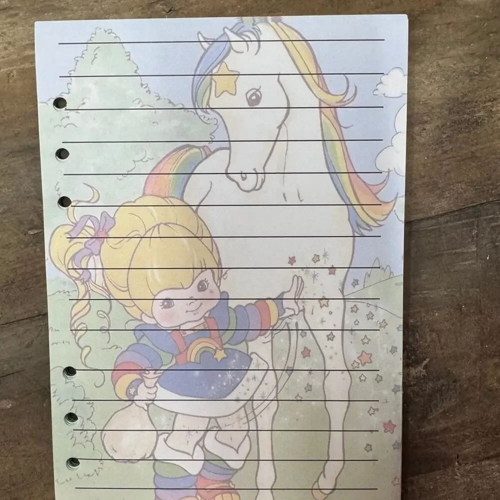Rainbow Brite & Strawberry Shortcake Besties A5 6 ring binder with paper.